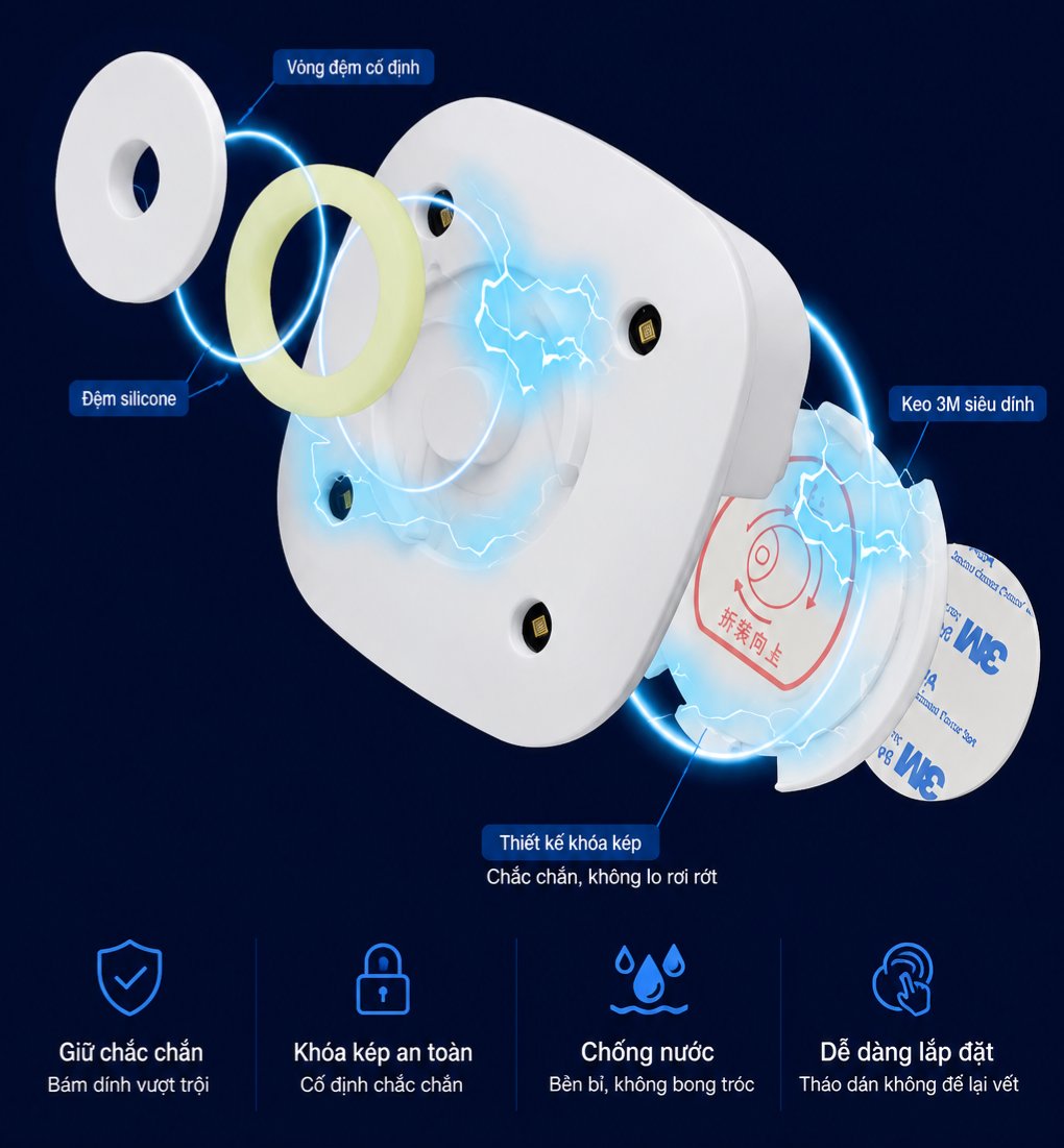Đai kẹp khóa kép - keo 3M