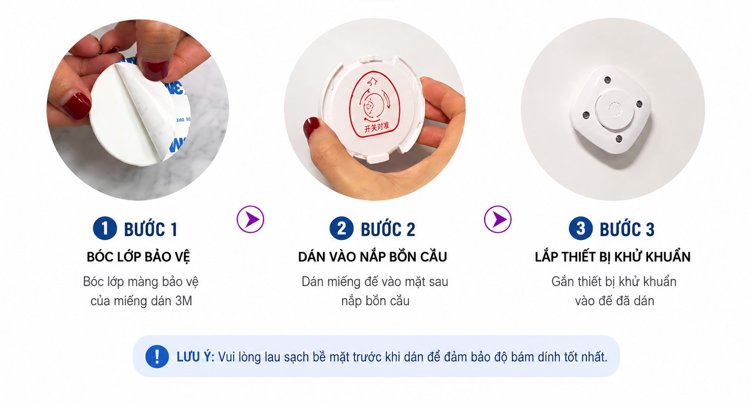 Hướng dẫn lắp đặt 3 bước
